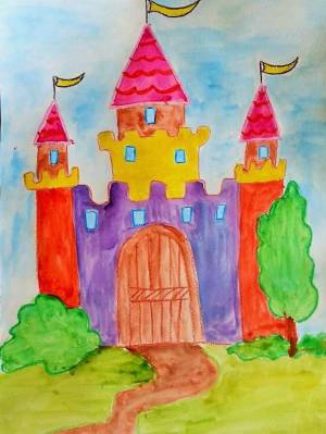 Раскраска сказочный дворец рисование в подготовительной группе #35 #494885