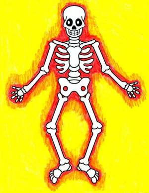 Раскраска скелет для детей #37 #495841