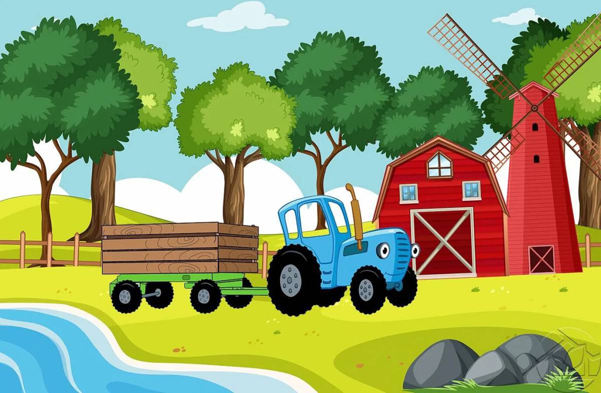 Синий трактор по полям #15