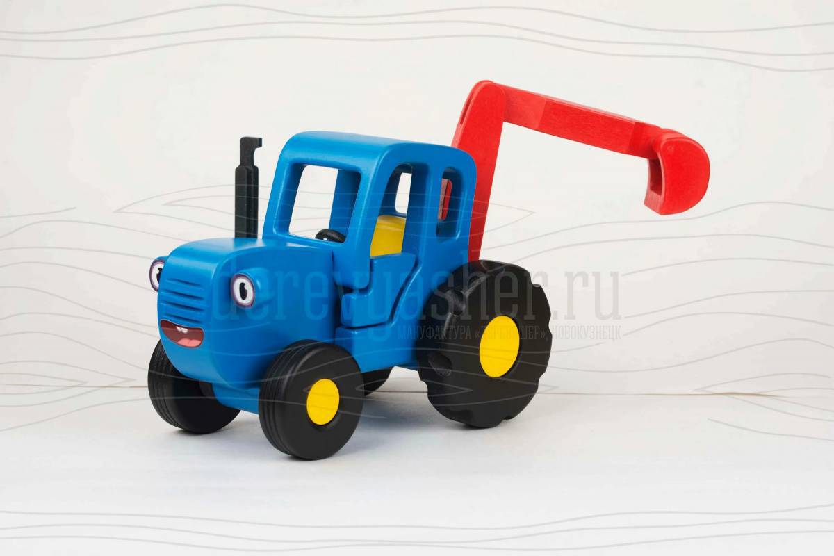 Синий трактор с ковшом #20