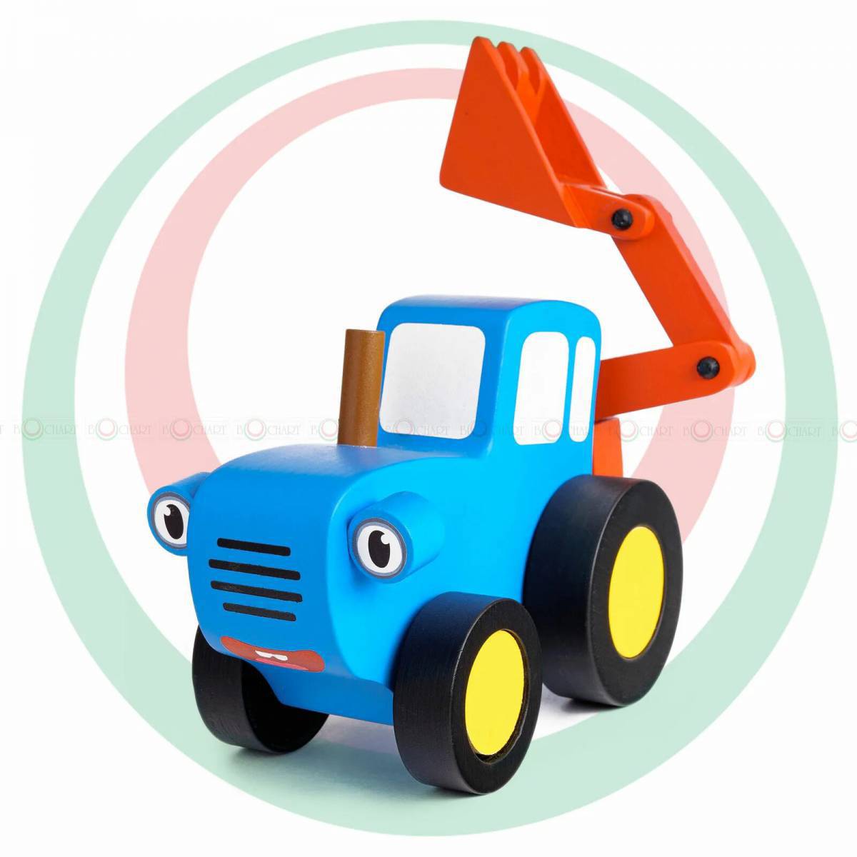 Синий трактор с ковшом #35