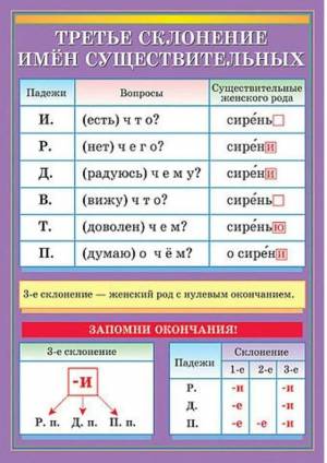 Раскраска склонение имен существительных 3 класс #36 #496119