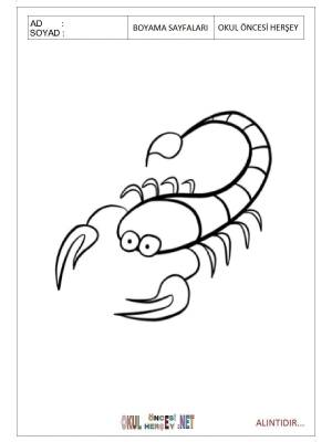 Раскраска скорпион для детей #16 #496497