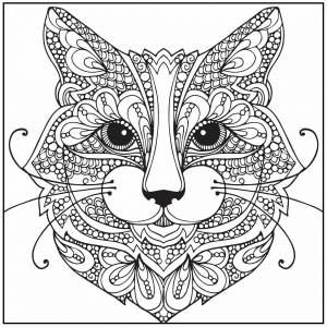 Раскраска сложная кот #6 #498026