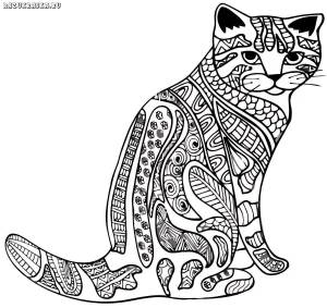 Раскраска сложная кошка #5 #498062