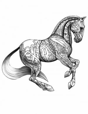 Раскраска сложная лошадь #1 #498096