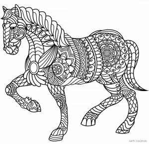 Раскраска сложная лошадь #3 #498098
