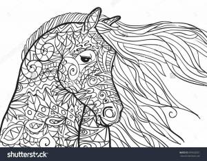 Раскраска сложная лошадь #11 #498106