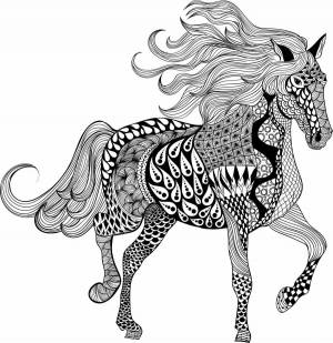 Раскраска сложная лошадь #13 #498108
