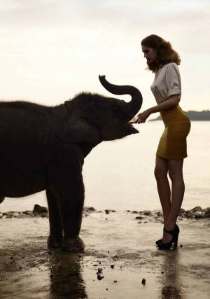 Раскраска слон и девочка #21 #498590