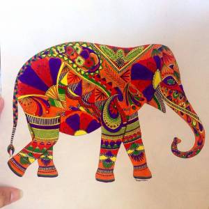 Раскраска слон индийский #12 #498659