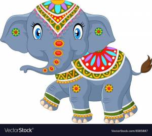 Раскраска слон индийский для детей #2 #498686