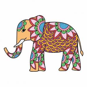 Раскраска слон индийский для детей #7 #498691
