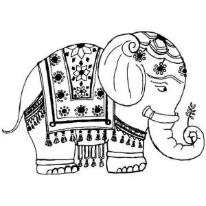 Раскраска слон индийский для детей #16 #498700