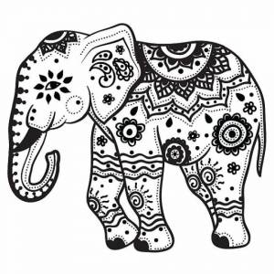 Раскраска слон индийский для детей #18 #498702