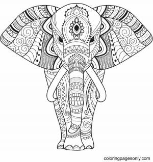 Раскраска слон индийский для детей #24 #498708