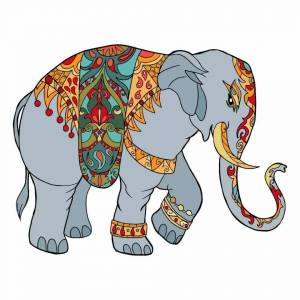 Раскраска слон индийский для детей #27 #498711