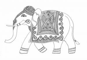 Раскраска слон индийский для детей #35 #498719