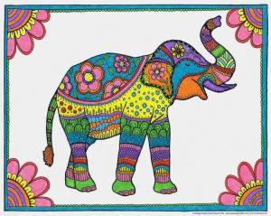 Раскраска слон индийский для детей #36 #498720