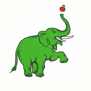 Раскраска слоник зеленый #2 #498758