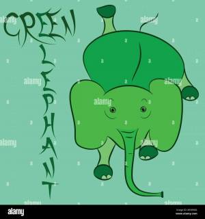 Раскраска слоник зеленый #6 #498762