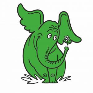 Раскраска слоник зеленый #7 #498763