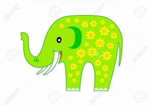 Раскраска слоник зеленый #9 #498765