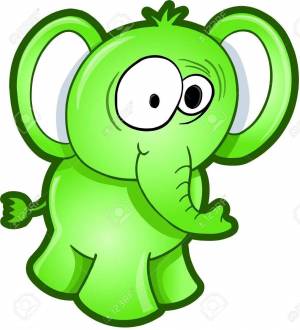 Раскраска слоник зеленый #12 #498768