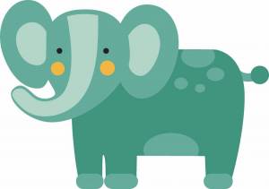 Раскраска слоник зеленый #19 #498775