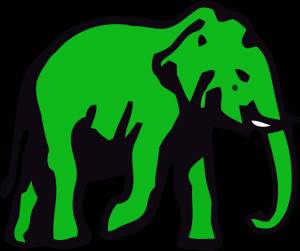 Раскраска слоник зеленый #34 #498790