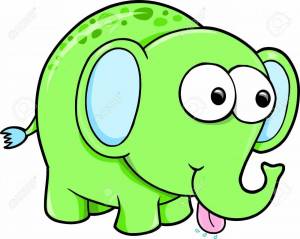 Раскраска слоник зеленый #37 #498793