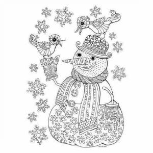Раскраска снеговик антистресс #1 #500504