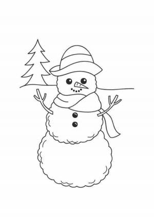 Раскраска снеговик для детей 3 4 #3 #500545