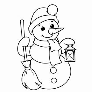 Раскраска снеговик для детей 3 4 #5 #500547