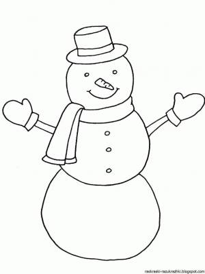 Раскраска снеговик для детей 3 4 #12 #500554