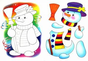 Раскраска снеговик для детей 3 4 #22 #500564