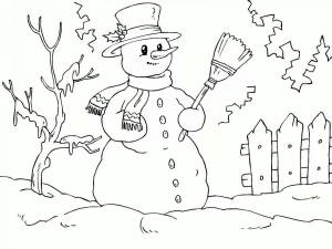 Раскраска снеговик для детей 6 7 лет #12 #500593