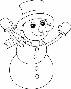 Раскраска снеговик для детей 6 7 лет #16 #500597