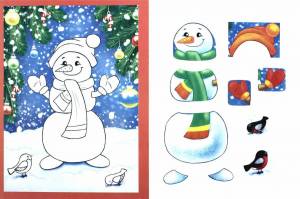 Раскраска снеговик для детей 6 7 лет #23 #500604