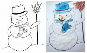 Раскраска снеговик для детей 6 7 лет #27 #500608
