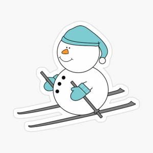 Раскраска снеговик на лыжах #16 #500636