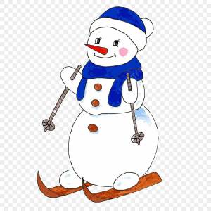 Раскраска снеговик на лыжах #20 #500640