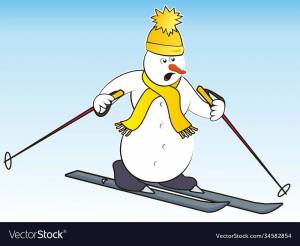 Раскраска снеговик на лыжах #22 #500642