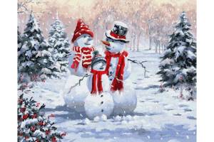 Раскраска снеговик по номерам #2 #500659