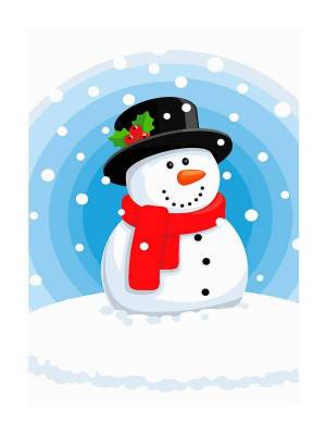 Раскраска снеговик по номерам #14 #500671