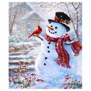 Раскраска снеговик по номерам #23 #500680