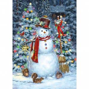 Раскраска снеговик по номерам #25 #500682