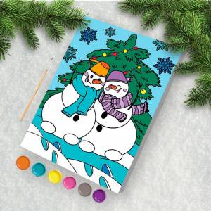 Раскраска снеговик по номерам #26 #500683