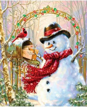 Раскраска снеговик по номерам #27 #500684