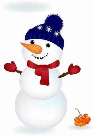 Раскраска снеговик цветная #13 #500734
